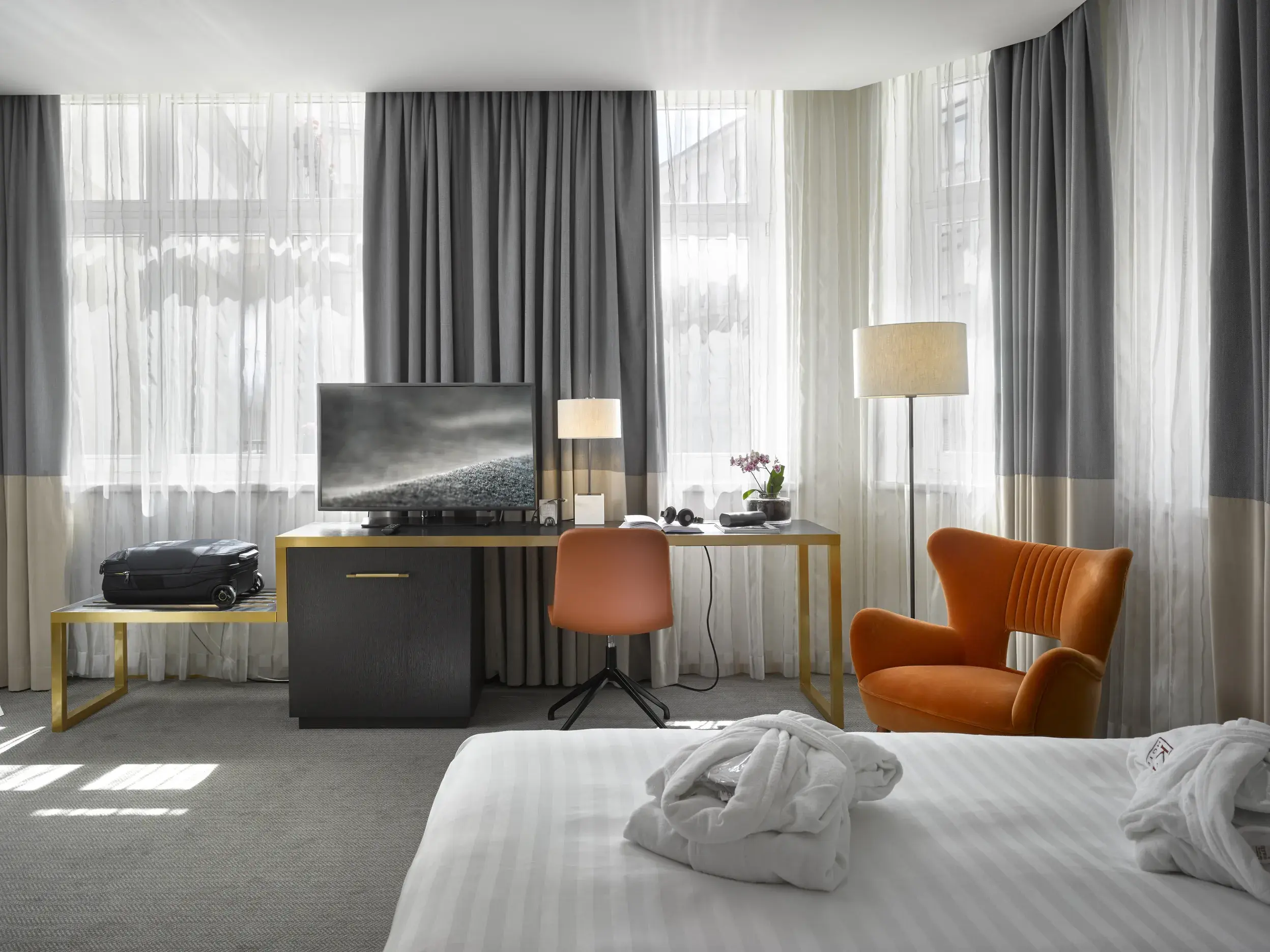 Modernes Doppelzimmer im Hotel K+K Fenix in Prag (Zimmerbeispiel)