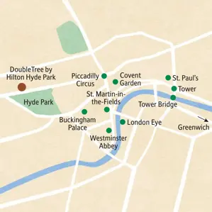 Stadtplan der Sehenswürdigkeiten und Erlebnisse auf der Studiosus-Family-Reise nach London